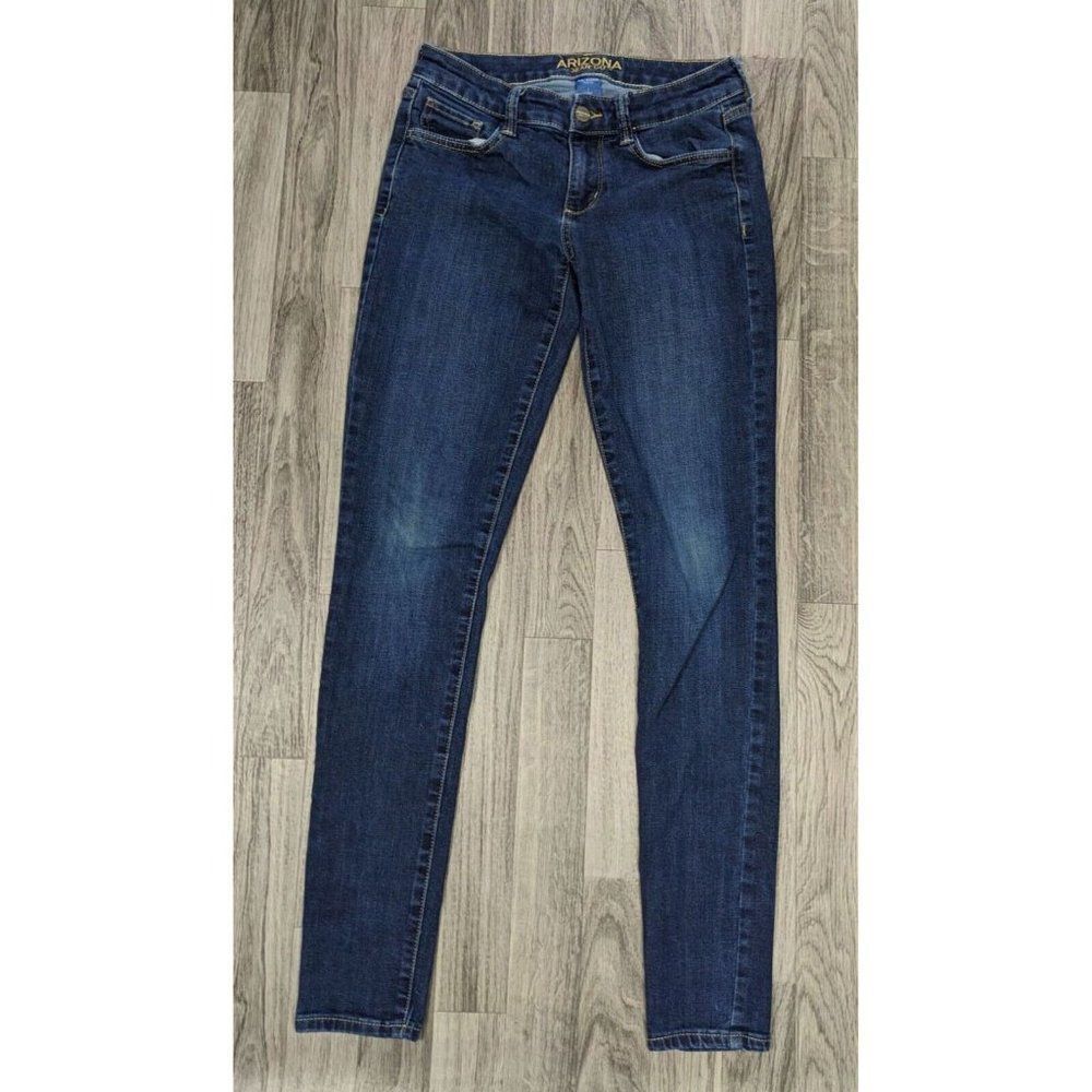 Arizona Jean Co Juniors Size 1 Long Pockets Skinny Denim Blue Jeans